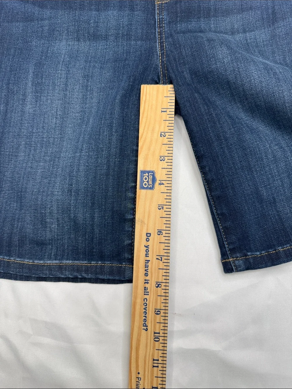 Judy Blue Dark Indigo Women's Denim Bermuda Shorts size large L pull on stretch - Picture 3 of 8